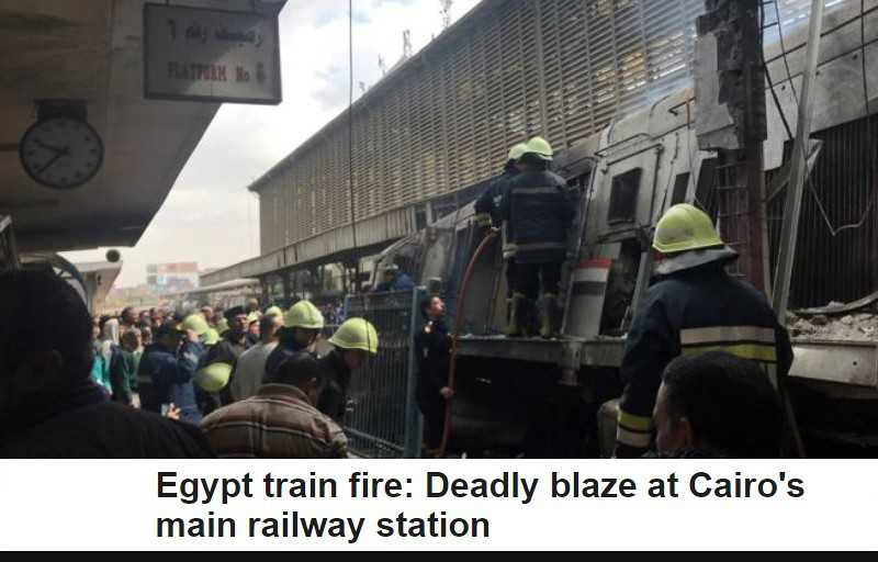 Egipt: Pożar na głównym dworcu kolejowym w Kairze. Wielu zabitych i rannych