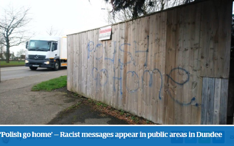 'Polish go home' - Racist messages appear in public areas in Dundee