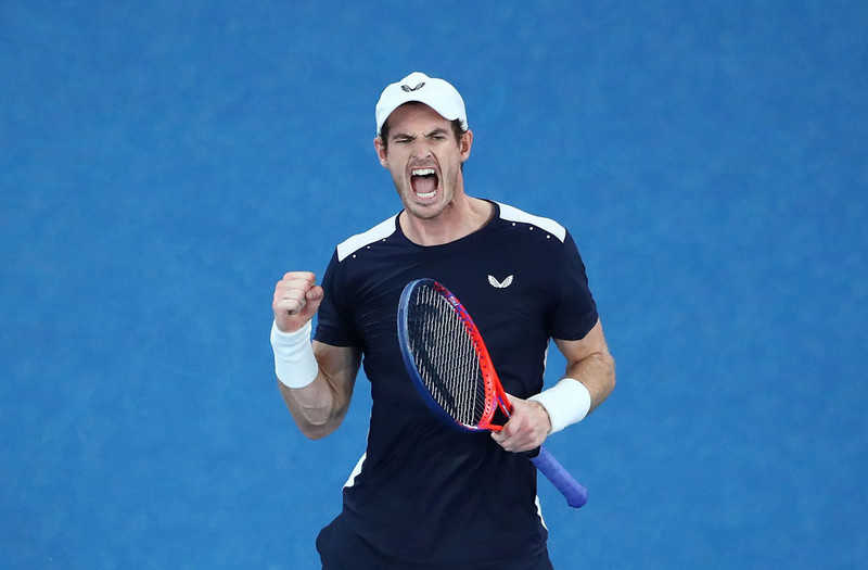 Andy Murray appeared on the court for the first time since the hip surgery