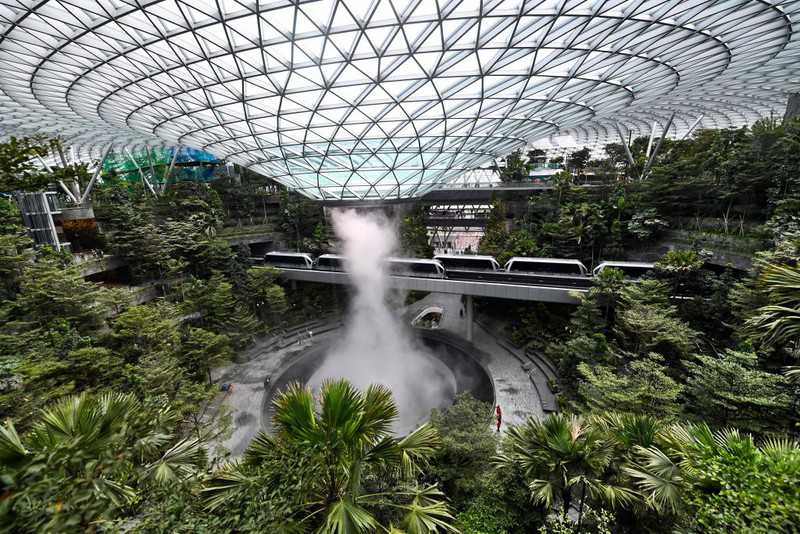 Singapore's new $1.3 billion Jewel Changi Airport has tallest indoor waterfall
