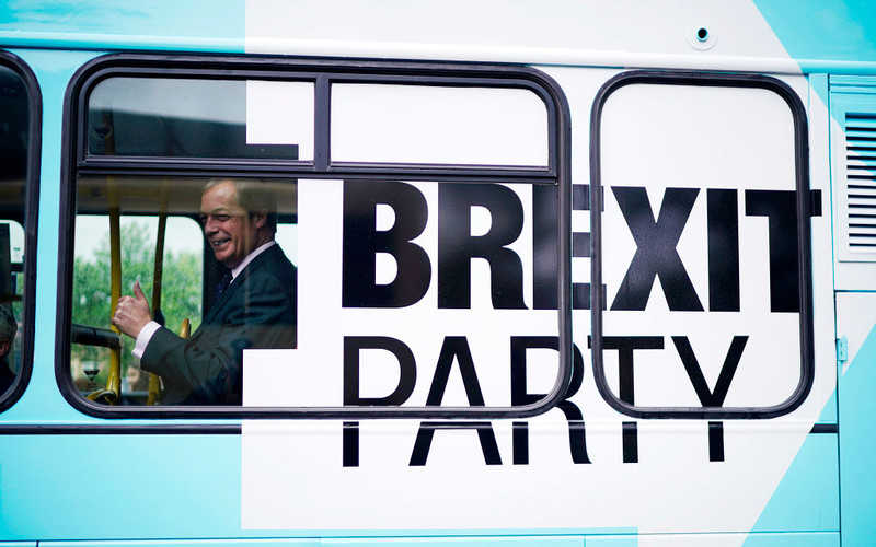 Nigel Farage "trapped on Brexit Party bus" as men arrive armed with milkshakes