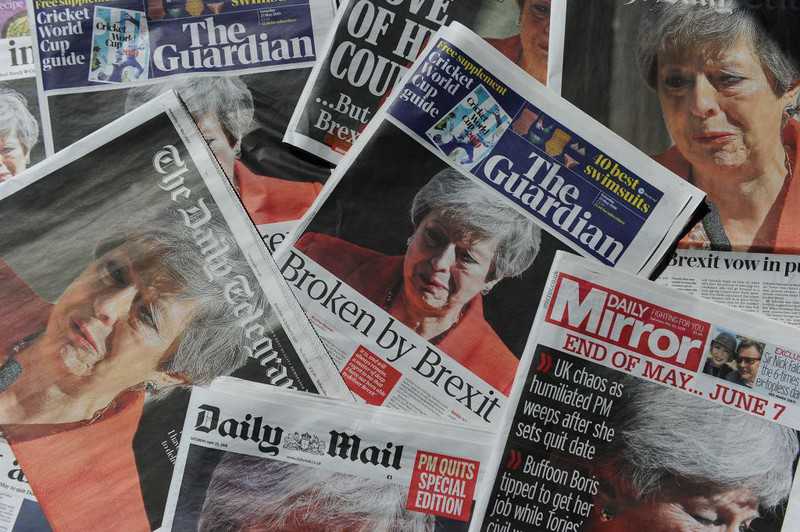 British media: May is architect of her own fall