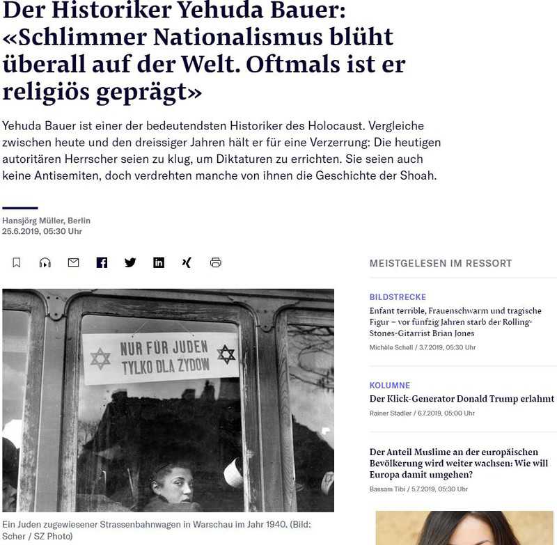 The Swiss daily accuses Poles of mass murdering of Jews