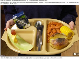 US school lunches are the unhealthiest with lots of processed items 