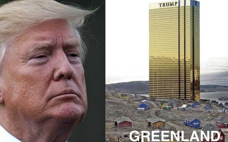 Trump tweets photo of Trump Tower dwarfing tiny houses on Greenland coast