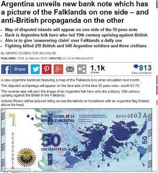 Wielka Brytania wyśmiewa nowy banknot Argentyny