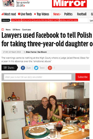 Polak skazany za uprowadzenie swojej córki