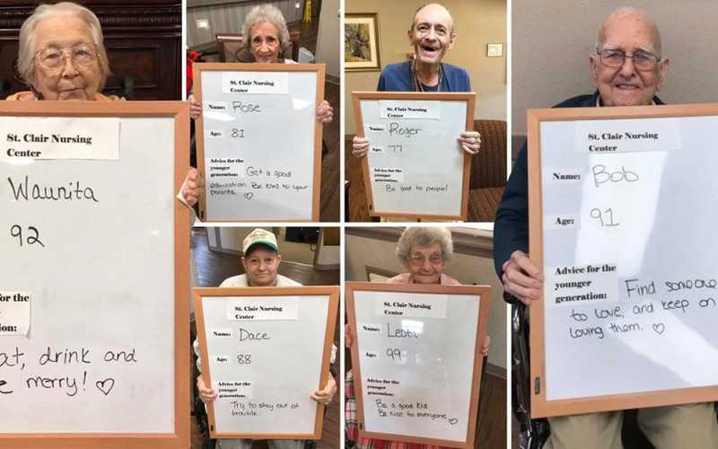 Care home residents give daily advice to the younger generation