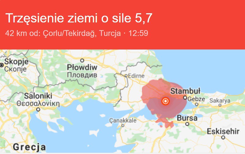 Silne trzęsienie ziemi w Turcji. W Stambule zadrżały budynki