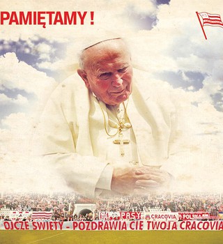 Footballers of Cracovia respect for John Paul II.