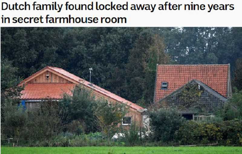 Police find family of adults hiding for nine years in farmhouse cellar