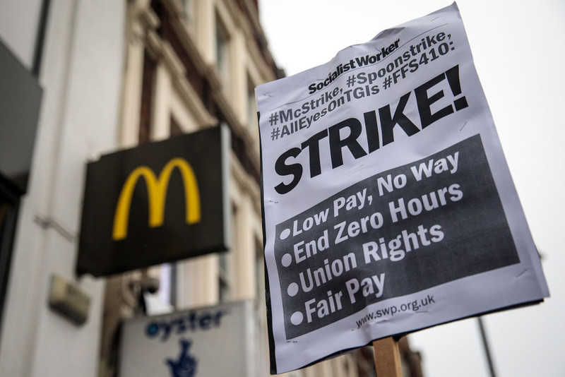 McDonald's staff to go on strike today in protest at low wages