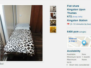 £400 a month to sleep on this single bed in the corner of a stranger's kitchen