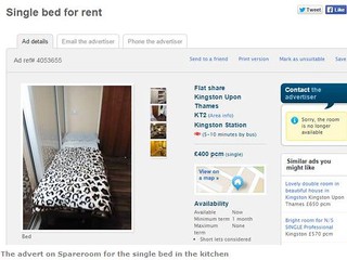 Bed in kitchen landlord: my friend put the ad up, the whole thing was a big mistake