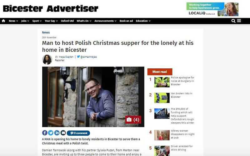 Man to host Polish Christmas supper for the lonely at his home in Bicester