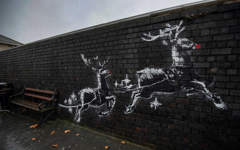 Red noses appear on Banksy's Birmingham homeless reindeer mural