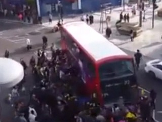 Crowd Lift Double Decker Off Trapped Unicyclist