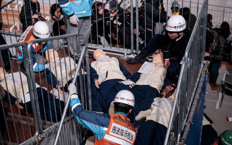 Tokyo 2020 organizers hold earthquake drill at Olympics venue