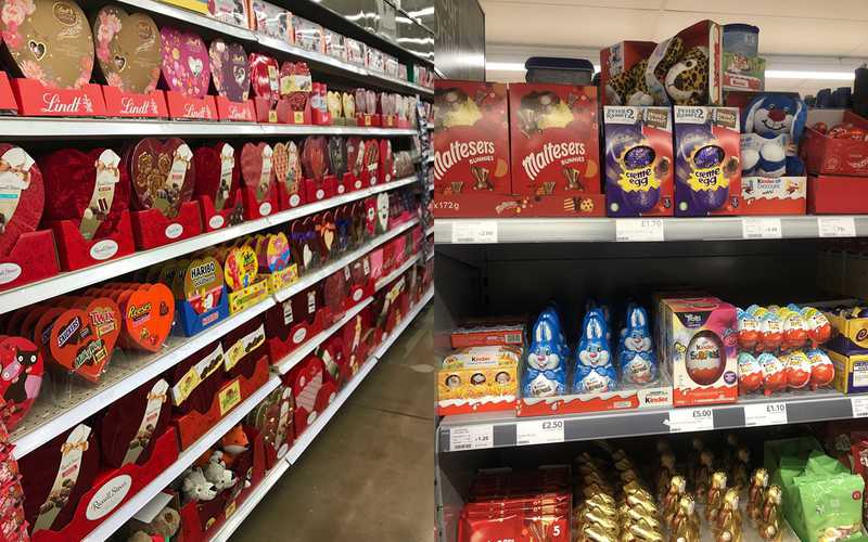 Supermarkety w UK gotowe na Walentynki i Wielkanoc
