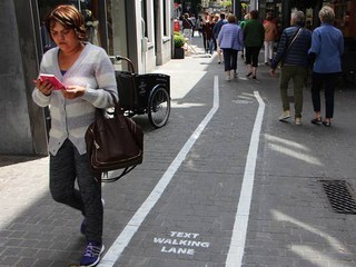 'Text walking lane' for smartphone-addicted pedestrians introduced in European city