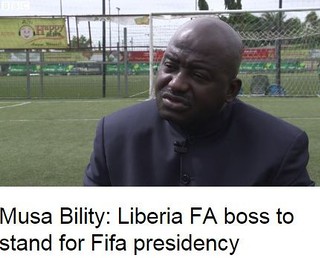 Liberyjczyk Musa Bility chce zostać szefem FIFA