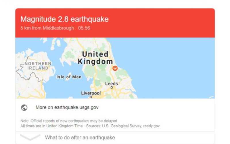 Early morning earthquake wakes people up in northern England