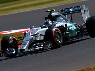 Nico Rosberg heads Lewis Hamilton in British GP practice
