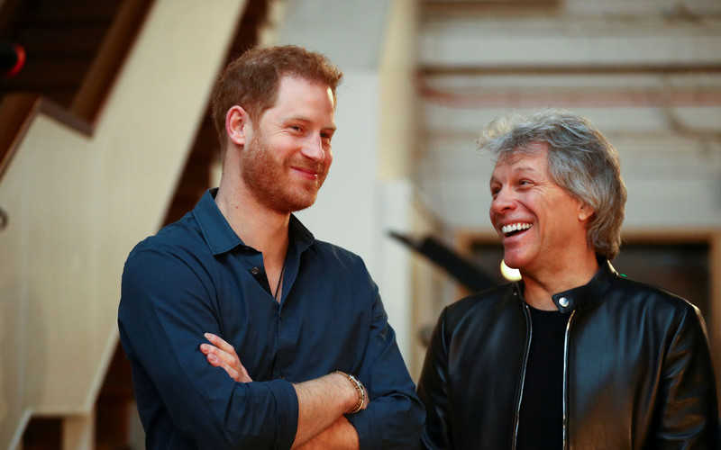 Prince Harry meets Jon Bon Jovi at Abbey Road Studios