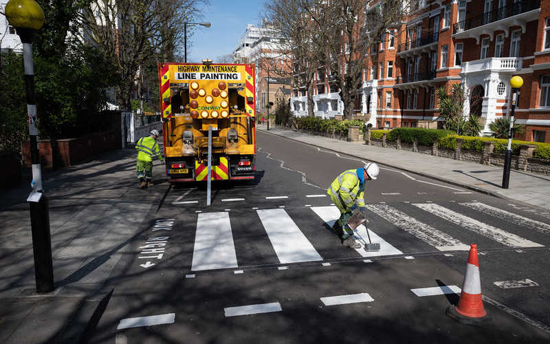 London's Abbey Road repainted amid coronavirus lockdown