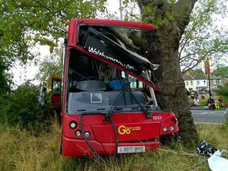  London bus crash: 10 passengers in hospital after driver hits tree