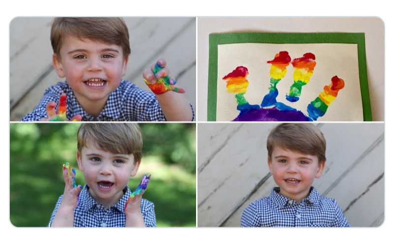 Coronavirus: Prince Louis' rainbow tribute in second birthday pictures