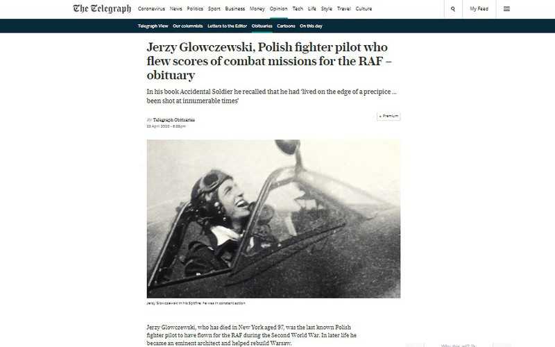 "The Telegraph" wspomina ostatniego polskiego pilota RAF