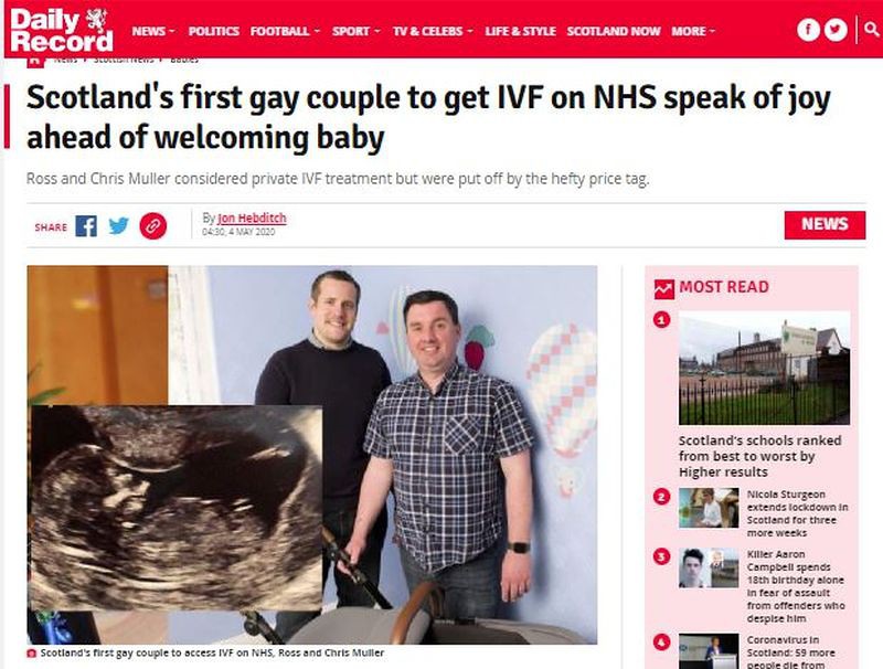NHS sfinansowało pierwszą surogatkę dla pary jednopłciowej