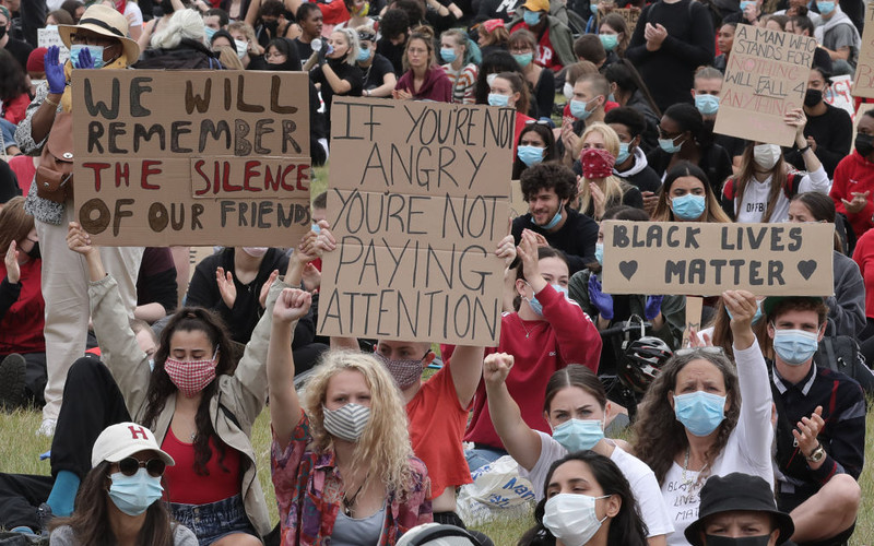 Thousands descend on central London for George Floyd protest