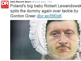 Poland's big baby Robert Lewandowski spits the dummy again over tackle by Gordon Greer