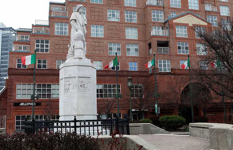 Protesters pull down Columbus statue in Baltimore
