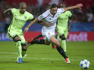 Manchester City become the first English team to beat Sevilla with Krychowiak at home.