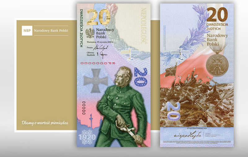 NBP wyemitował pierwszy pionowy banknot. Upamiętnia Bitwę Warszawską 1920