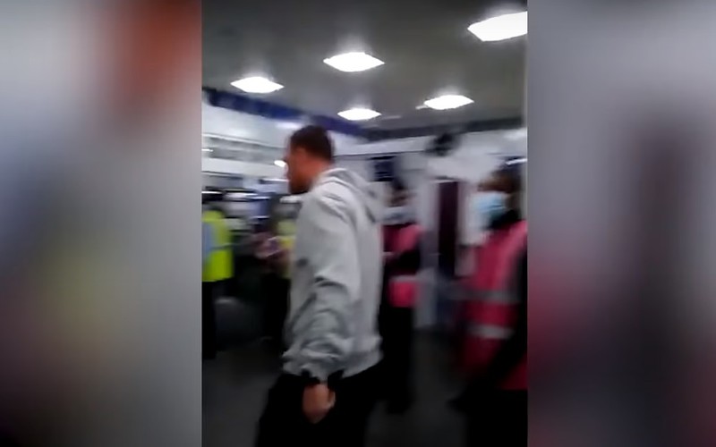 Shocking moment man knocked out at Clapham Junction station after row breaks out