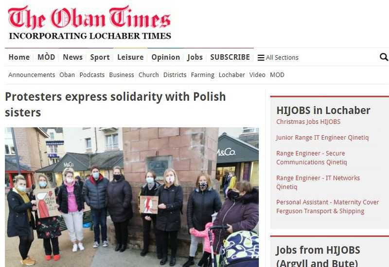Protesters express solidarity with Polish sisters