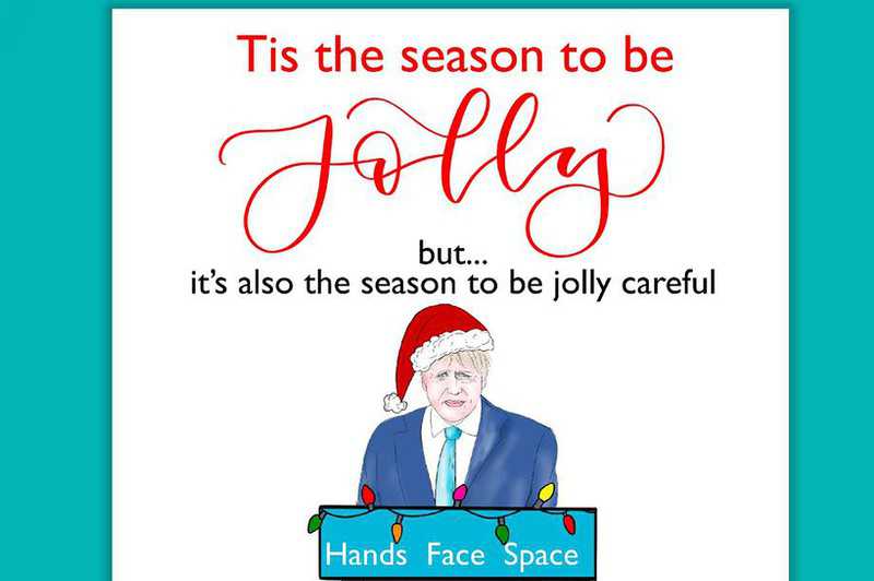 ‘Jolly careful’ Christmas cards hit the shelves morning after Johnson’s speech