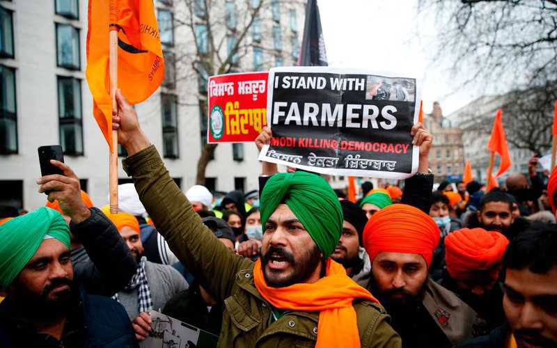 Londyn: Protest przeciwko reformie rolnej w Indiach