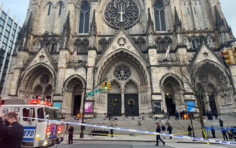 New York gunman shot dead after opening fire outside cathedral Christmas concert