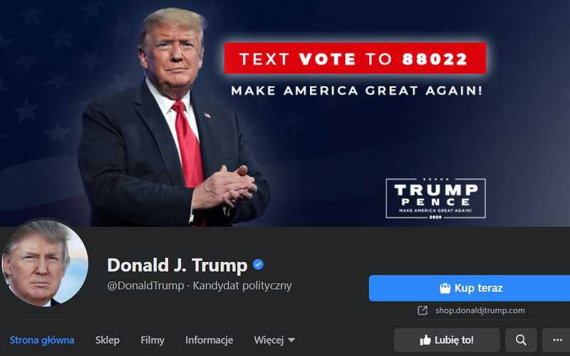 Facebook: Trump z zakazem korzystania z konta do końca kadencji