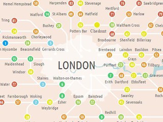 Mapka londyńskich przedmieść pokazuje tańszą alternatywę dla mieszkania w stolicy