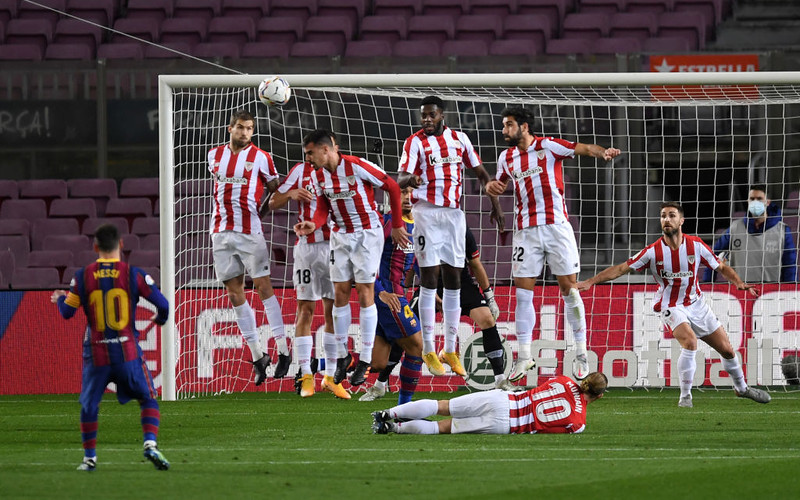 Messi reaches 650 Barcelona goals with free-kick against Athletic Club 
