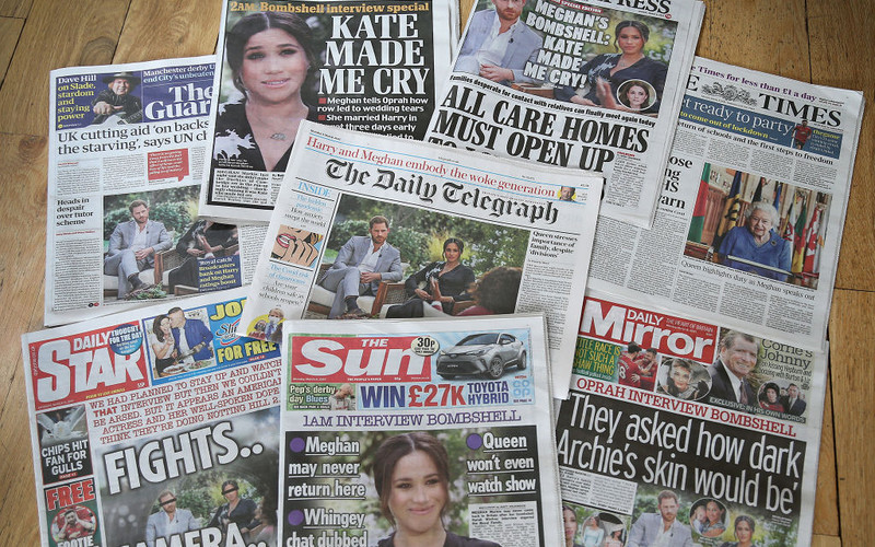 Media w UK: Wywiad Harry'ego i Meghan gorszy niż rodzina królewska mogła przypuszczać