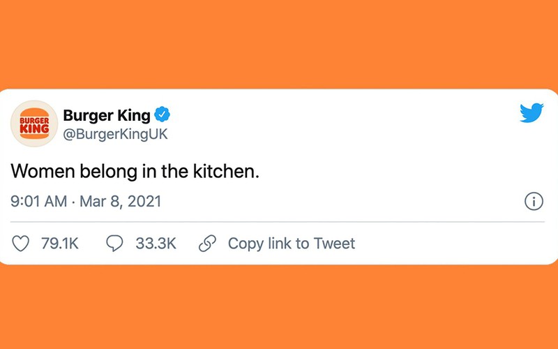 Burger King says 'women belong in the kitchen' and people are not impressed
