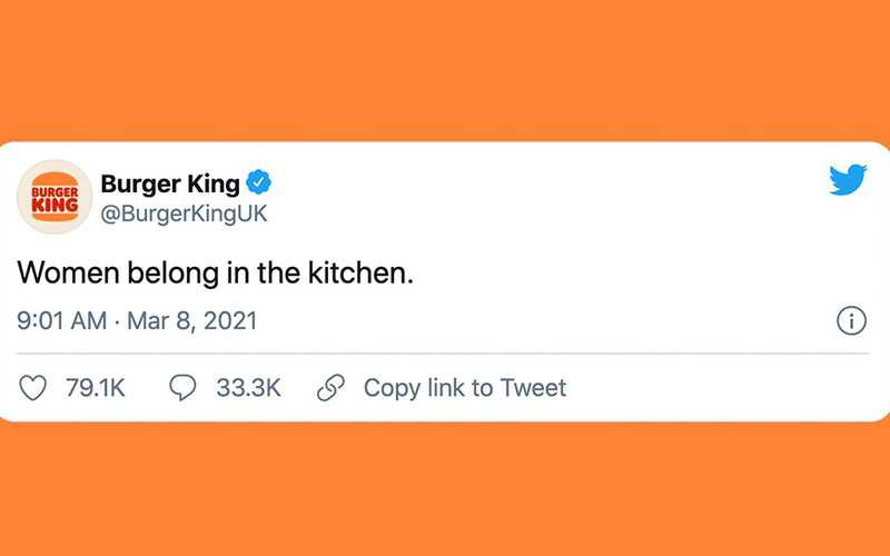 Burger King says 'women belong in the kitchen' and people are not impressed