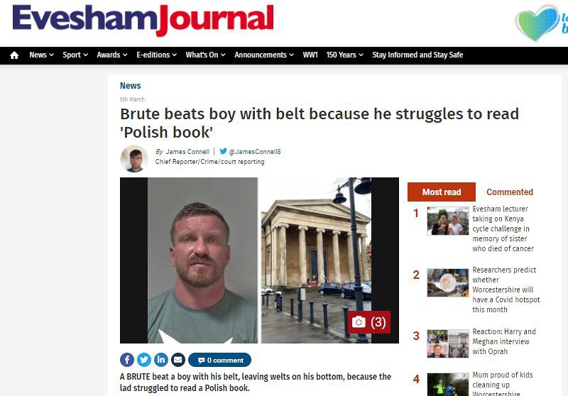 Anglia: Polak znęcał się nad 6-latkiem, bo ten miał problemy z językiem polskim